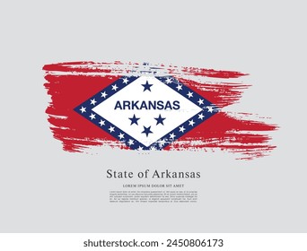 Flag of the state of Arkansas. The United States of America