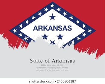 Flag of the state of Arkansas. The United States of America