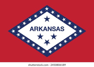 Flag of the state of Arkansas. The United States of America