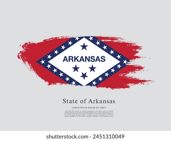 Flag of the state of Arkansas. The United States of America