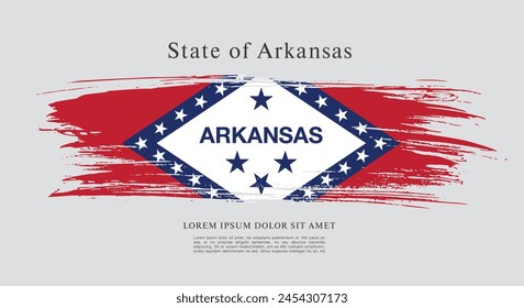 Flag of the state of Arkansas. The United States of America