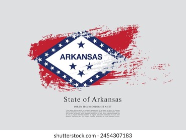 Flag of the state of Arkansas. The United States of America