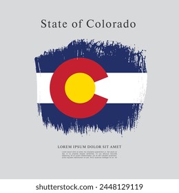 Flag of the state of Colorado. United States of America