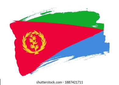 Flag of the State of Eritrea.Eritrea banner brush concept. Horizontal vector Illustration isolated on white background.