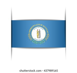 Flag of the state of Kentucky. Vector illustration of a stylized flag. The slit in the paper with shadows. Element for infographics.