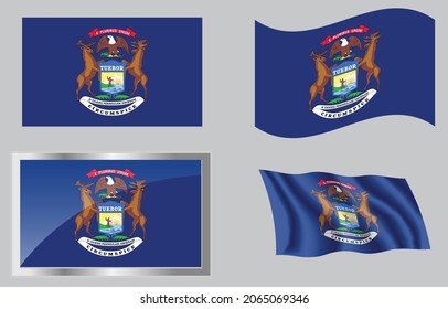 Flagge des Staates Michigan