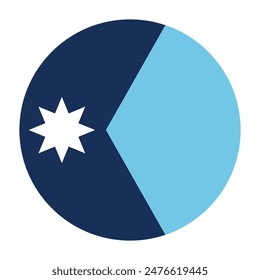Flag of the state of Minnesota. Minnesota circle flag. State flag. Standard color. Circle icon flag. Computer illustration. Digital illustration. Vector illustration.