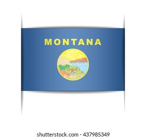 Flag of the state of Montana. Vector illustration of a stylized flag. The slit in the paper with shadows. Element for infographics.