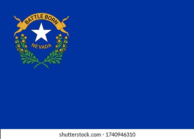 Flag of the state Nevada USA. Correct proportions, colors and size. Vector illustration.