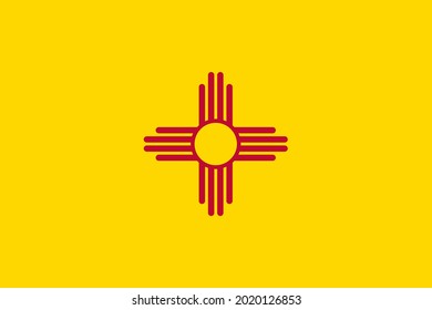 Flag of the State of New Mexico. Official colors. Correct proportion