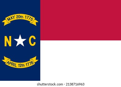 Flag of the state of North Carolina. Vector illustration