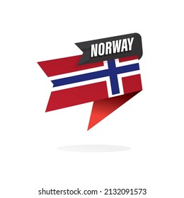 Flag of the state of Norway. Vector isolated on white background.

