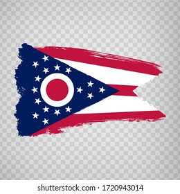 Flag of  State Ohio from brush strokes. United States of America. Flag state Ohioon on transparent background for your web site design, logo, app, UI. Stock vector. EPS10.