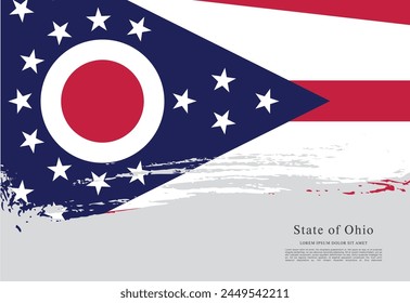 Flag of the state of Ohio. The United States of America