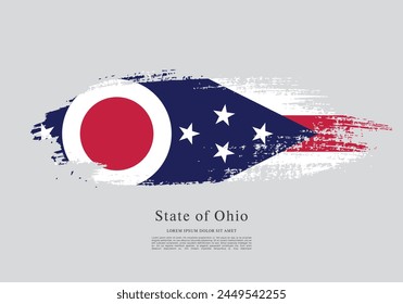 Flag of the state of Ohio. The United States of America