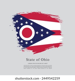 Flag of the state of Ohio. The United States of America