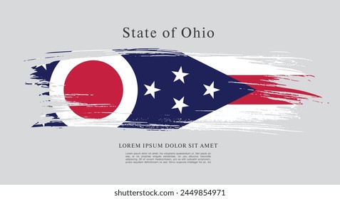 Flag of the state of Ohio. The United States of America