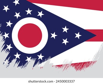 Flag of the state of Ohio. The United States of America