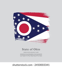Flag of the state of Ohio. The United States of America