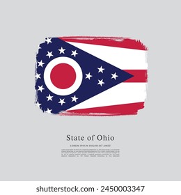 Flag of the state of Ohio. The United States of America