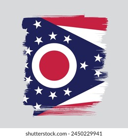 Flag of the state of Ohio. The United States of America