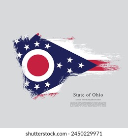 Flag of the state of Ohio. The United States of America