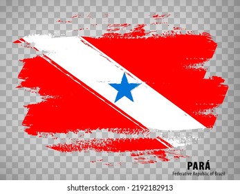 Flag of State Para from brush strokes. Federal Republic of Brazil. Flag Para on transparent background for your web site design, app, UI. Brazil. EPS10.