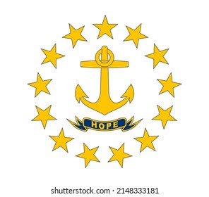 Bandera del estado de la isla de Rhode. Ilustración del vector