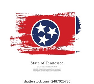Flag of the state of Tennessee. The United States of America