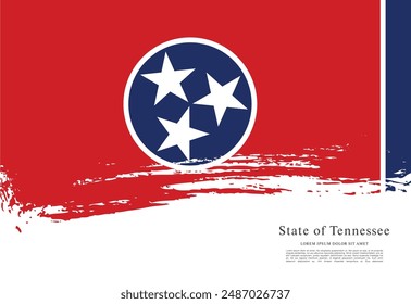 Flag of the state of Tennessee. The United States of America