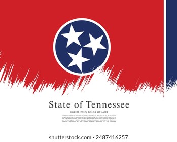 Flag of the state of Tennessee. The United States of America