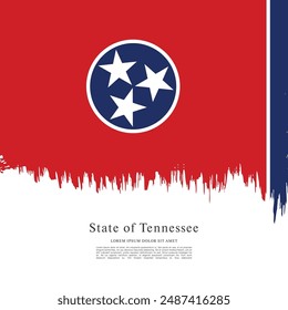 Flag of the state of Tennessee. The United States of America