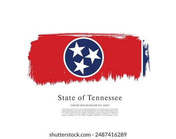 Flag of the state of Tennessee. The United States of America