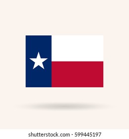 Flag of the state of Texas. USA. Accurate dimensions, proportions and colors. Vector Illustration