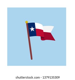 The flag of the state of Texas. Vector illustration icon for education