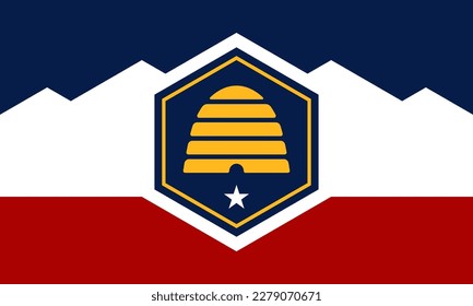 Flag of The State of Utah. Official colors. Correct proportion. Vector illustration