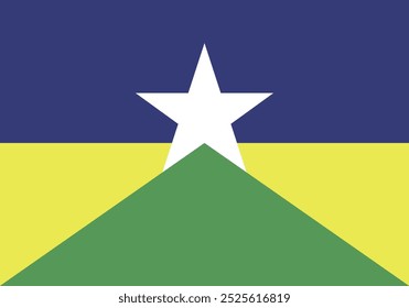 The flag of the Rondônia state. Vector illustration