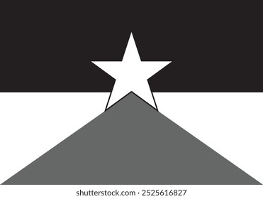 The flag of the Rondônia state in white and black color. Vector illustration