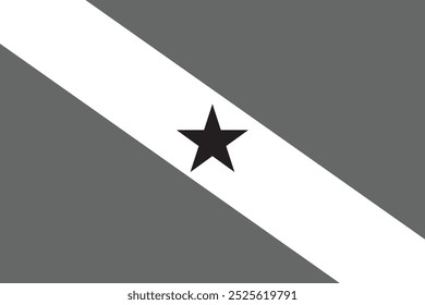 Bandeira do estado do Pará em branco e preto. Ilustração vetorial