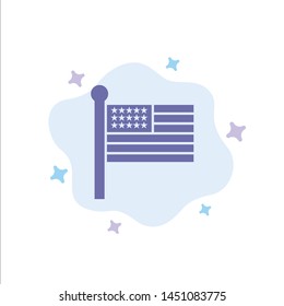 Flag, States, United, Usa Blue Icon on Abstract Cloud Background