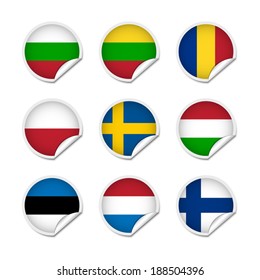 Flag stickers set 3