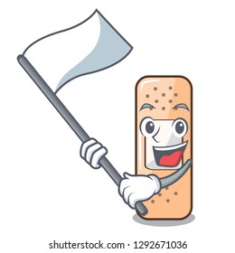 With flag sticking plaster isolated with on cartoon