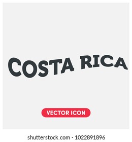 Flag Style Costa Rica Typographic Vector Icon Illustration
