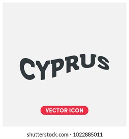 Flag Style Cyprus Typographic Vector Icon Illustration