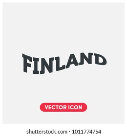 Flag Style Finland Vector Icon Illustration