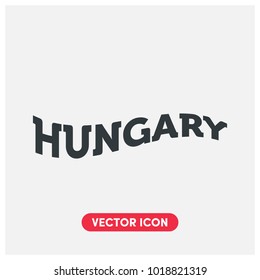 Flag Style Hungary Typographic Vector Icon Illustration