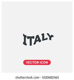 Flag Style Italy Typographic Vector Icon Illustration