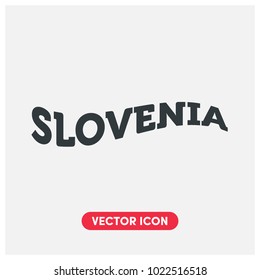 Flag Style Slovenia Typographic Vector Icon Illustration