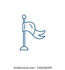 Flag of success line icon concept. Flag of success flat  vector symbol, sign, outline illustration.