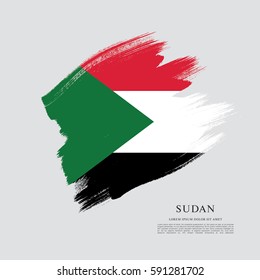 Flag of Sudan, brush stroke background